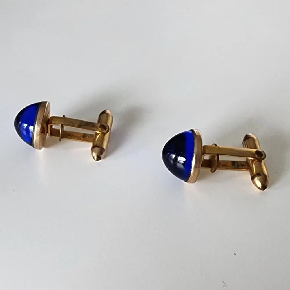 Vintage Correct‎ D&B blue stone gold tone cufflinks